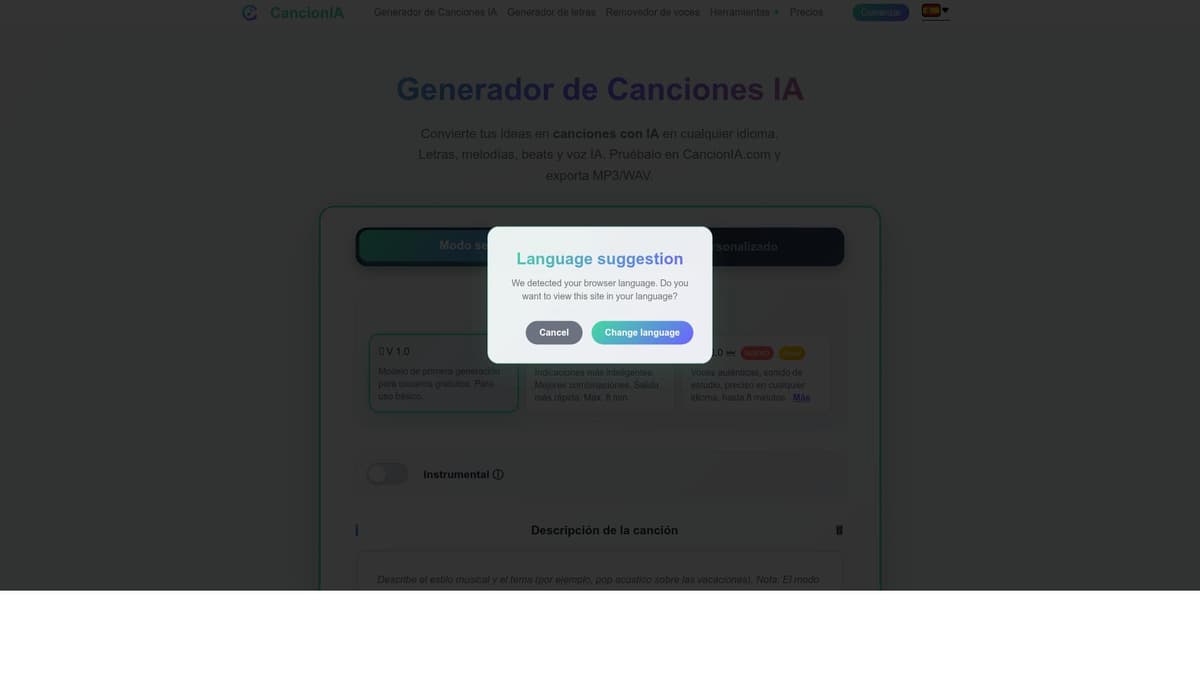 Cancion IA β Generador de MΓΊsica Gratis